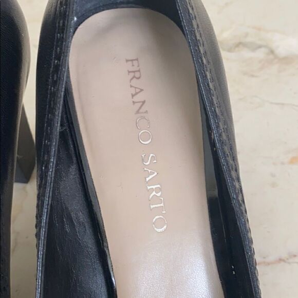 Franco Sarto Black Leather Pumps - Picture 6 of 10
